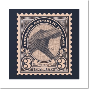 Dinosaur Republic Postage Stamp - Tyranosaurus Posters and Art